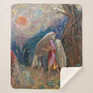 Jacob and the Angel   Odilon Redon   Sherpa Blanket