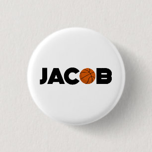 Jacob Basketball 1 Inch Round Button