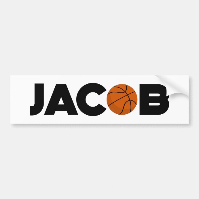 Jacob Basketball Bumper Sticker (Front)