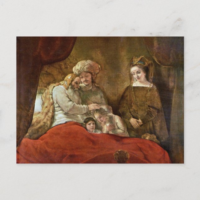 Jacob Blessing The Sons Of Joseph Postcard (Front)