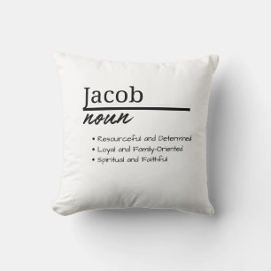 Jacob, Boy Personalized Name Definition Throw Pillow