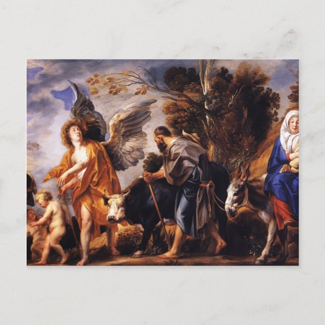 Jacob Jordaens- The Flight into Egypt Postcard (Front)