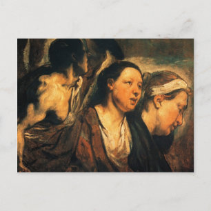 Jacob Jordaens-Two female heads & torso of warrior Postcard