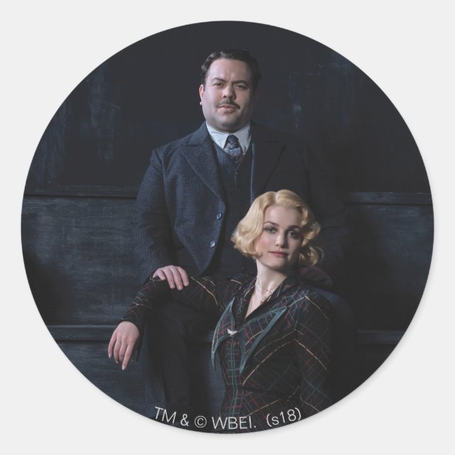 JACOB KOWALSKI™ And QUEENIE GOLDSTEIN™ Photo Classic Round Sticker (Front)