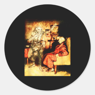 Jacob Marley Ghost Scrooge Bah Humbug Christmas Ca Classic Round Sticker