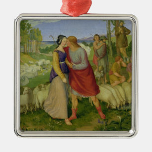 Jacob Meets Rachel, 1827 Metal Ornament