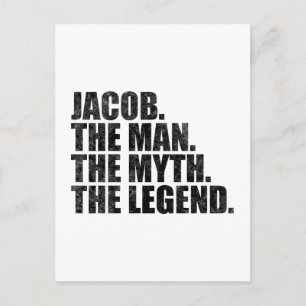 Jacob name, Jacob The Man The Myth The Legend Postcard