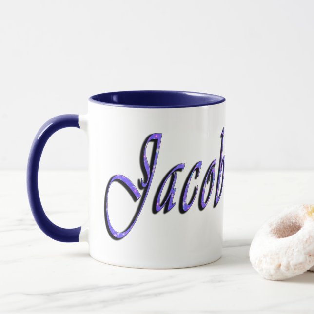 Jacob Name Logo , Mug (With Donut)