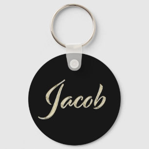 Jacob Name whitegold Button Schlüsselanhänger Keychain