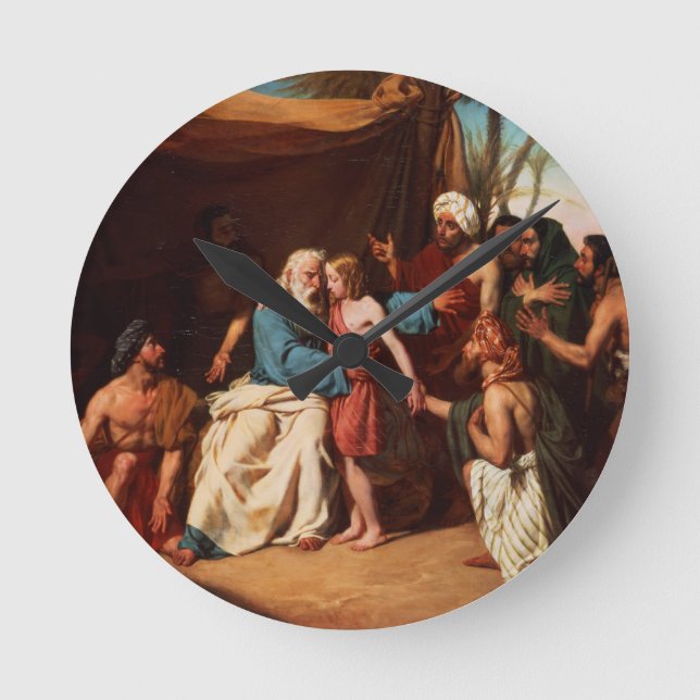 Jacob refusing to release Benjamin, 1829 (oil on c Round Clock (Front)