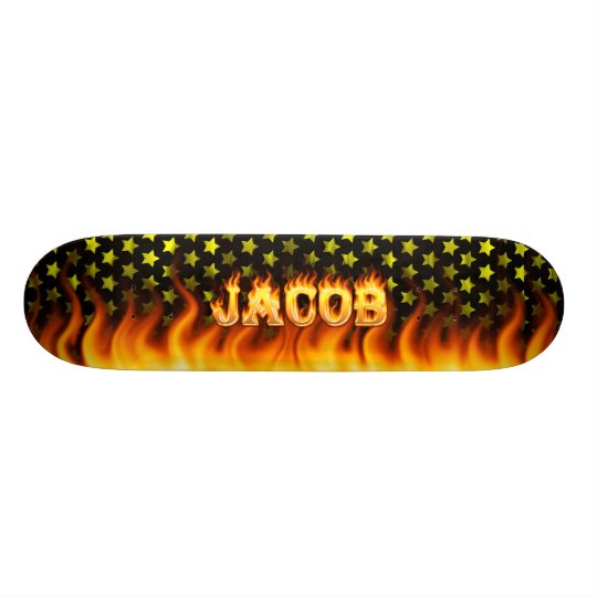 Jacob skateboard fire and flames design.