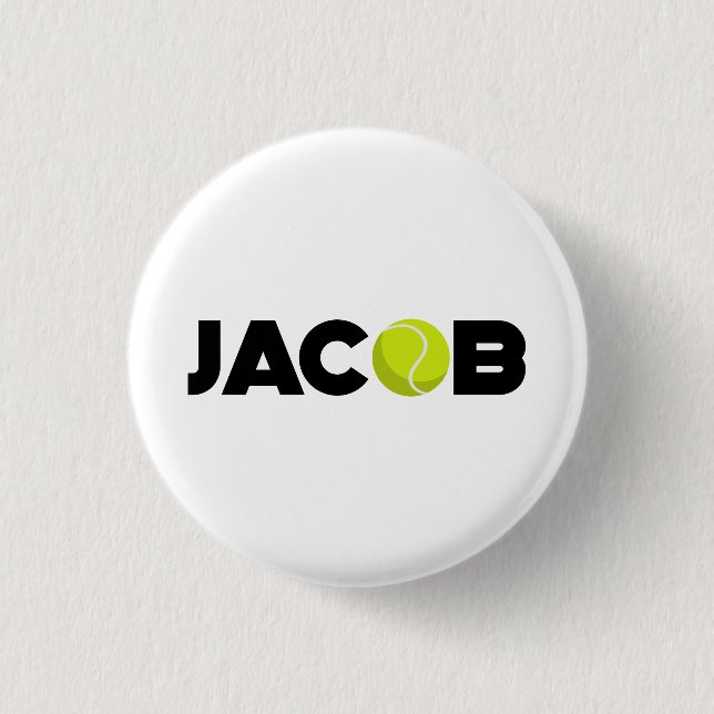Jacob Tennis 1 Inch Round Button (Front)