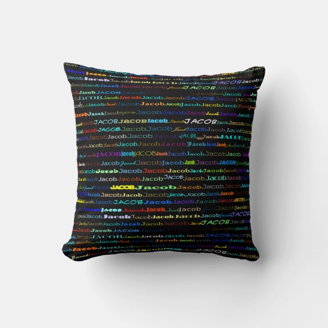 Jacob Text Design I Throw Pillow (Front)