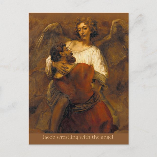 Jacob wrestling with the angel CC0799 Rembrandt Postcard (Front)