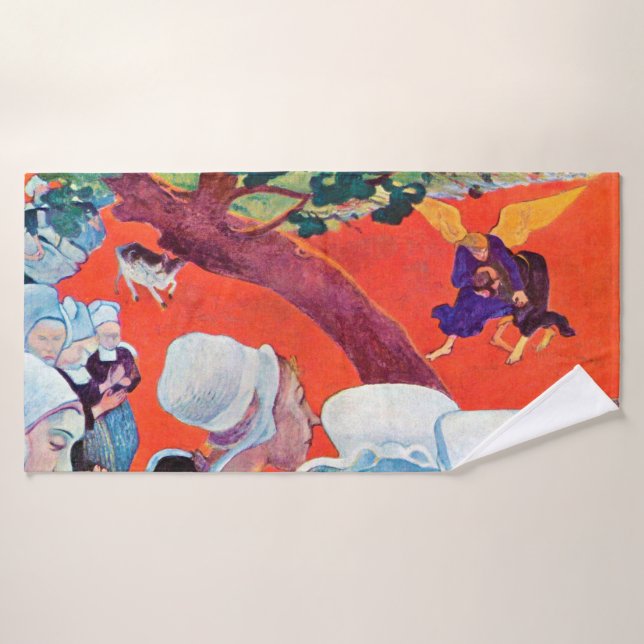 Jacob Wrestling with the Angel, Gauguin Bath Towel (Bath Towel)