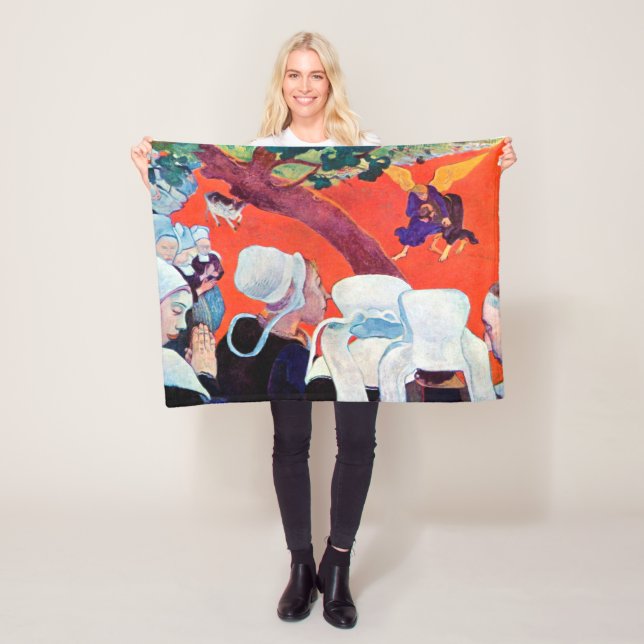 Jacob Wrestling with the Angel, Gauguin Fleece Blanket (In Situ)