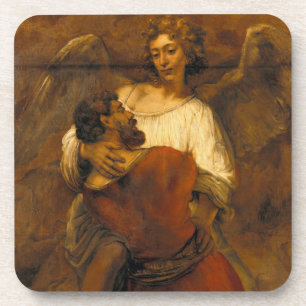 Jacob Wrestling with the Angel - Rembrandt - c1659 Coaster
