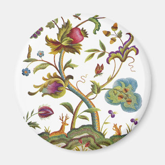 Jacobean Crewel Embroidery Tree of Life Magnet