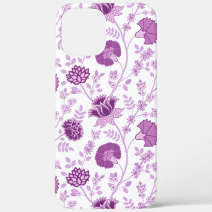 Jacobean Floral Big Pattern Pinks on White iPhone 12 Pro Max Case
