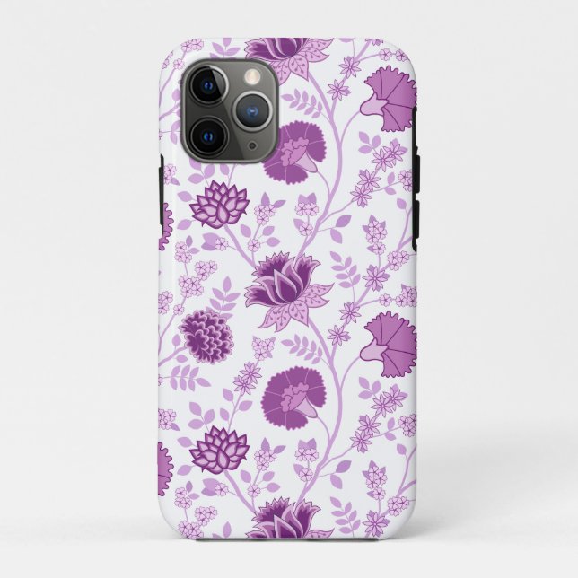 Jacobean Floral Big Pattern Pinks on White Case-Mate iPhone Case (Back)