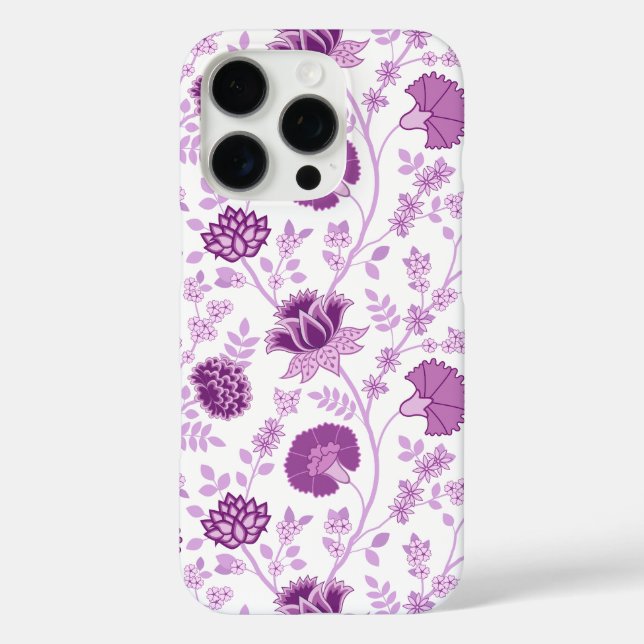 Jacobean Floral Big Pattern Pinks on White Case-Mate iPhone Case (Back)
