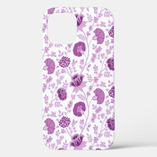 Jacobean Floral Big Pattern Pinks on White iPhone 12 Case
