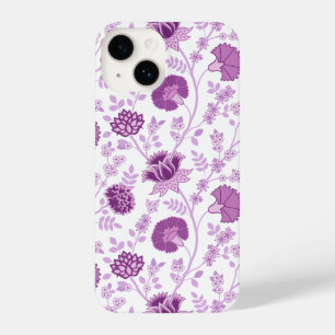 Jacobean Floral Big Pattern Pinks on White iPhone 14 Case