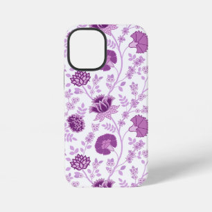 Jacobean Floral Big Pattern Pinks on White iPhone 12 Mini Case