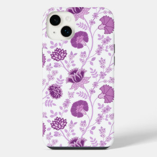 Jacobean Floral Big Pattern Pinks on White iPhone 14 Plus Case