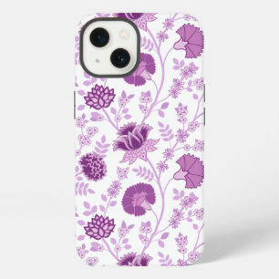 Jacobean Floral Big Pattern Pinks on White iPhone 13 Case