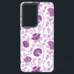 Jacobean Floral Big Pattern Pinks on White Samsung Galaxy Case<br><div class="desc">Jacobean style floral surface pattern design in contrasting pinks on a white background.</div>