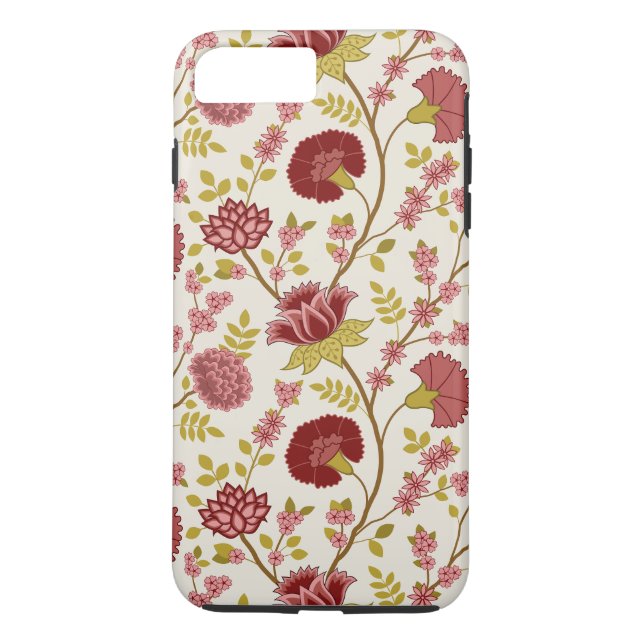 Jacobean Floral Big Pattern Reds Pinks Gold Cream Case-Mate iPhone Case (Back)