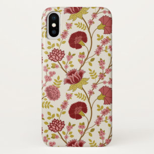 Jacobean Floral Big Pattern Reds Pinks Gold Cream Case-Mate iPhone Case