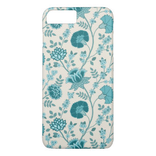 Jacobean Floral Big Pattern Teals on Cream Case-Mate iPhone Case