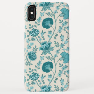 Jacobean Floral Big Pattern Teals on Cream iPhone XS Max Case