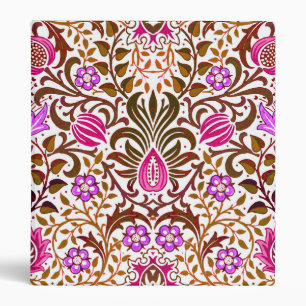 Jacobean Floral Damask, Pink, Violet and Brown  Binder