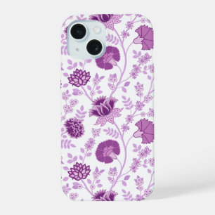Jacobean Floral Grand Motif rose sur blanc