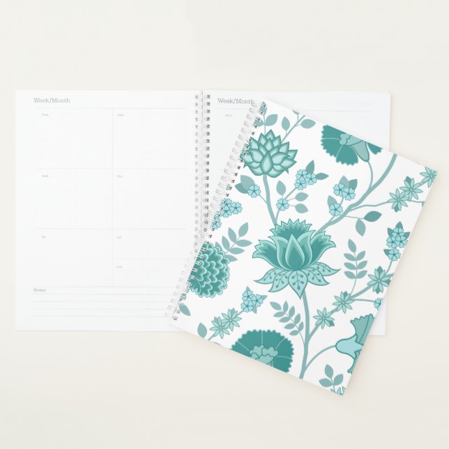 Jacobean Floral Lg Motif Teintures sur blanc (Devant avec enveloppe)