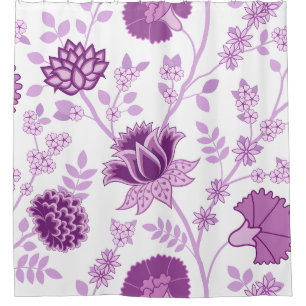 Jacobean Floral Lg Pattern Pinks on White