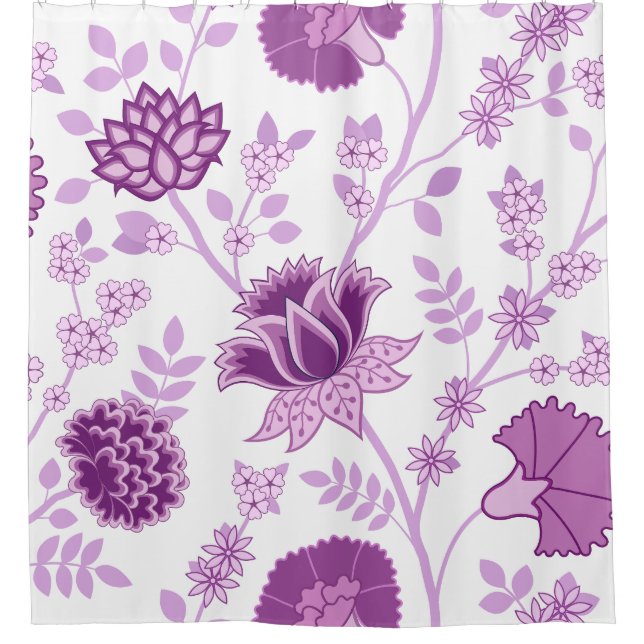 Jacobean Floral Lg Pattern Pinks on White (Front)
