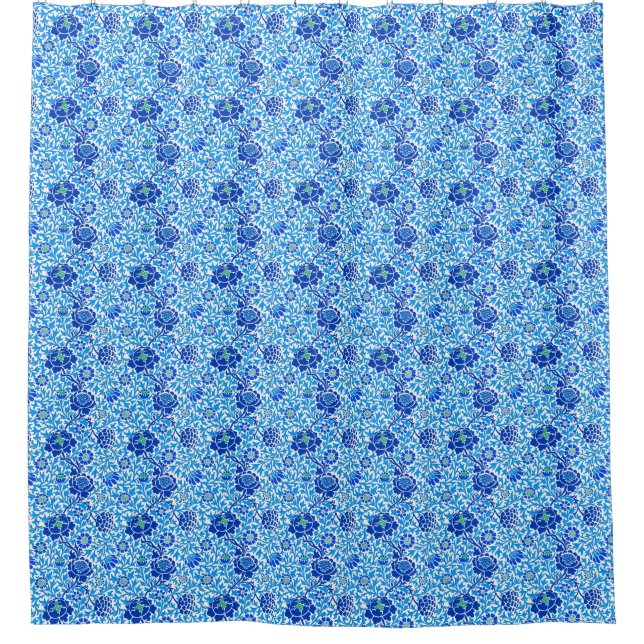 Jacobean Floral, Navy, White and Cerulean Blue (Front)