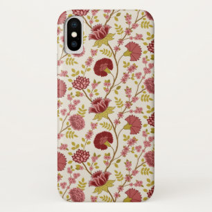 Jacobean Floral Pattern Reds Pinks Gold Cream Case-Mate iPhone Case