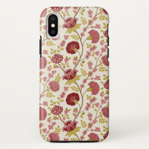 Jacobean Floral Pattern Reds Pinks Gold Cream Case-Mate iPhone Case