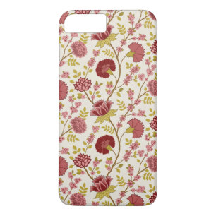 Jacobean Floral Pattern Reds Pinks Gold Cream Case-Mate iPhone Case