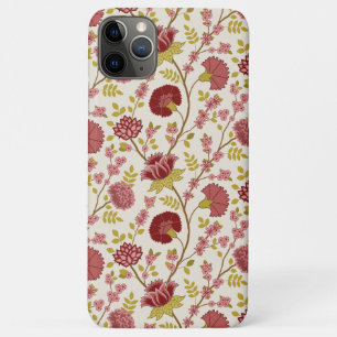 Jacobean Floral Pattern Reds Pinks Gold Cream iPhone 11 Pro Max Case