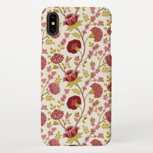 Jacobean Floral Pattern Reds Pinks Gold Cream iPhone XS Max Case