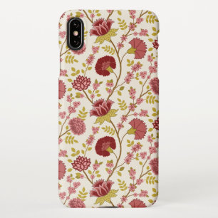 Jacobean Floral Pattern Reds Pinks Gold Cream iPhone XS Max Case