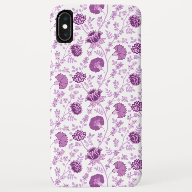 Jacobean Floral Repeat Pattern Pinks on White Case-Mate iPhone Case (Back)