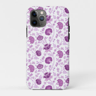 Jacobean Floral Repeat Pattern Pinks on White iPhone 11 Pro Case