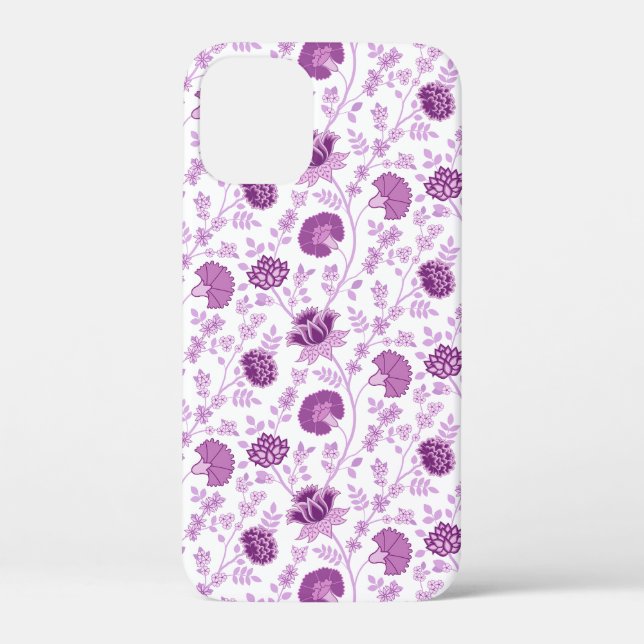 Jacobean Floral Repeat Pattern Pinks on White Case-Mate iPhone Case (Back)
